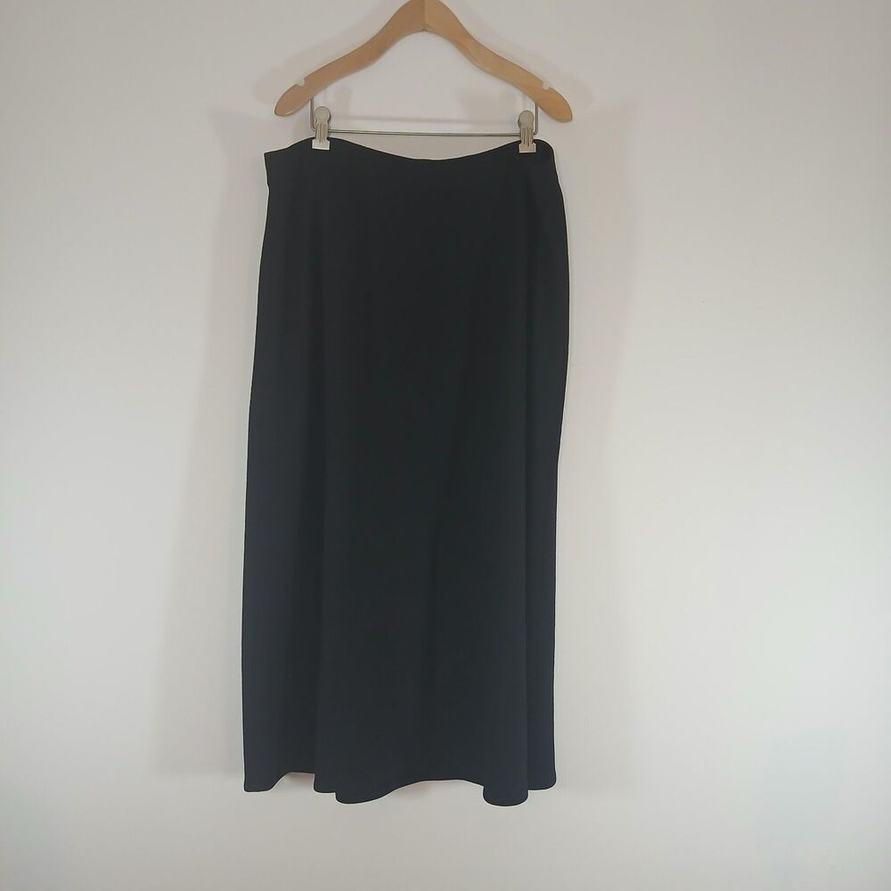 Eileen Fisher Wool Blend Midi Skirt 1X Made in USA Italian Fabric Avant Garde